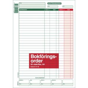 Blankett bokföringsorder A4 50 blad