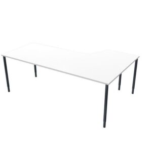 Bord vänster 200x120cm vitlaminat/svart