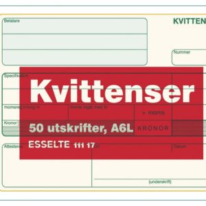 Blankett kvittens A6L 50 blad