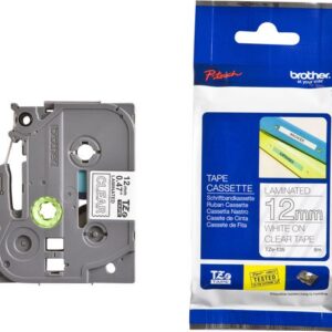 Tape BROTHER TZE135 12mm vit på klar