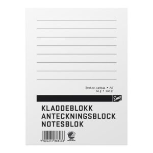 Anteckningsblock A6 100 blad TF linjerat