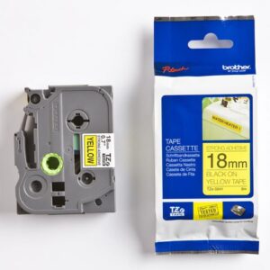 Tape BROTHER TZEFX641 18mm svart på gul
