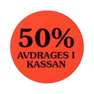 Etikett 50% avdrages i kassan 2000/RL