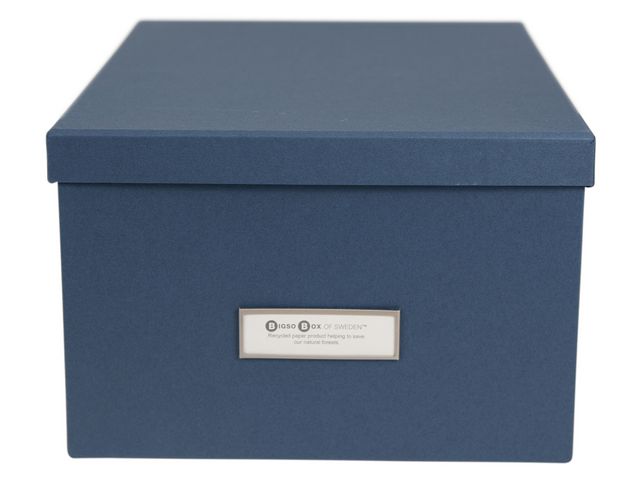 Förvaringsbox m.lock kartong Blå