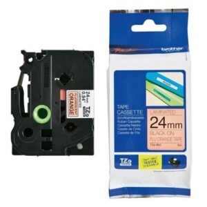 Tape BROTHER TZEB51 24mm svart på orang