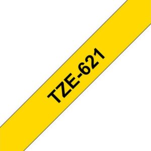 Tape BROTHER TZE621 9mm svart på gul