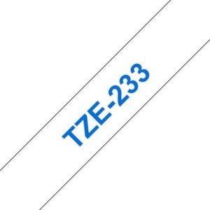 Tape BROTHER TZE233 12mm blå på vit