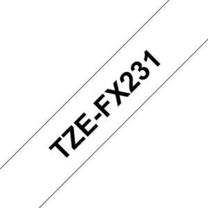 Tape BROTHER TZEFX231 12mm svart på vit