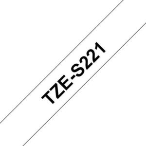 Tape BROTHER TZES221 9mm svart på vit