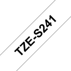 Tape BROTHER TZES241 18mm svart på vit