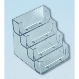 Visitkortsställ 4-fack transparent