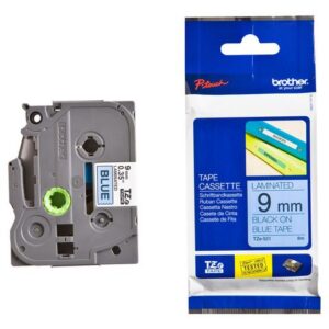 Tape BROTHER TZE521 9mm svart på blå