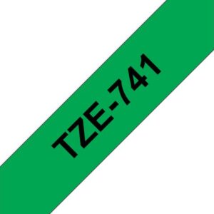 Tape BROTHER TZE741 18mm svart på grön