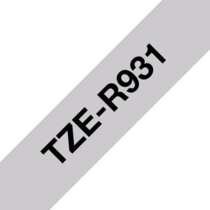 Tape BROTHER TZER931 12mm svart/silver