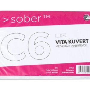 Kuvert SOBER C6 FH 90g vit 50/fp