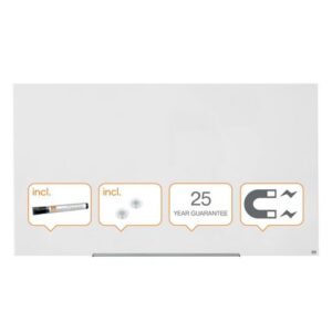 Glastavla NOBO 85' Widescreen vit