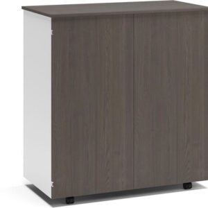 Arbetsplats Cubic vit/mörk ask