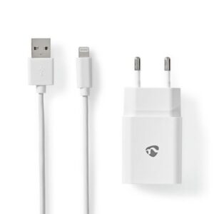 Laddare vägg NEDIS 2.4 A Lightn. 1m vit