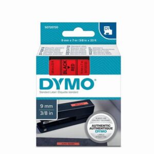 Tape DYMO D1 9mm svart på röd