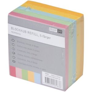 Blockkub 90x90mm 500ark färgat