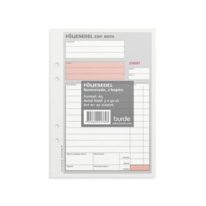 Blankett följesedel A5 3x50 bl num