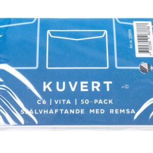 Kuvert konsument C6 80g remsa vit 50/fp