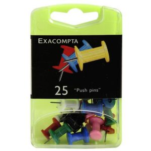 Kartnål EXACOMPTA 10mm sort.färg 25/fp