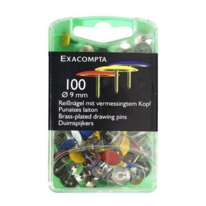 Häftstift EXACOMPTA sort.färger 100/fp