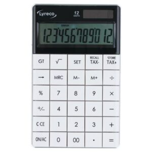 Bordsräknare LYRECO 1589 12 siffror vit