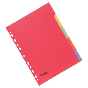 Kartongregister LYRECO A4 5-flik f.färg