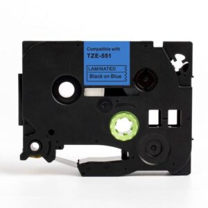 Tape 24mm TZe-551 svart på blå