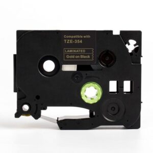 Tape 24mm TZe-354 guld på svart
