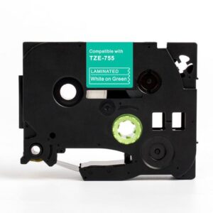 Tape 24mm TZe-755 vit på grön