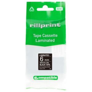 Tape 6mm TZe-315 vit på svart