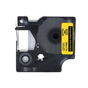 Tape 6mm svart på gul