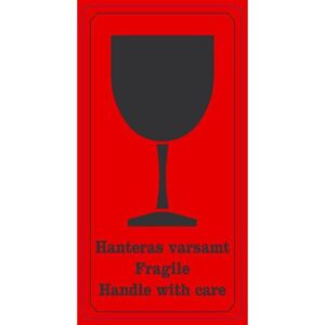 Varningsetikett Hanteras varsamt 1000/rl