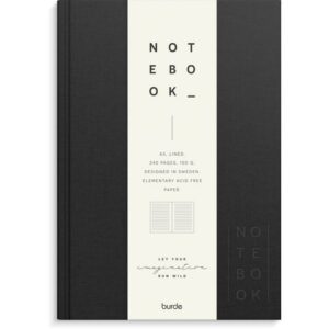 Ant.bok BURDE A5 textil linj svart