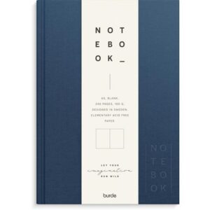 Ant.bok BURDE A5 textil olinj. mörkblå