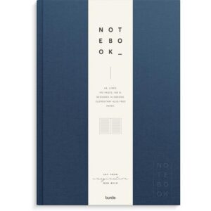 Ant.bok BURDE A4 textil linj mörkblå