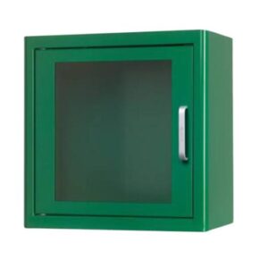 Väggskåp med larm till hjärtstartare